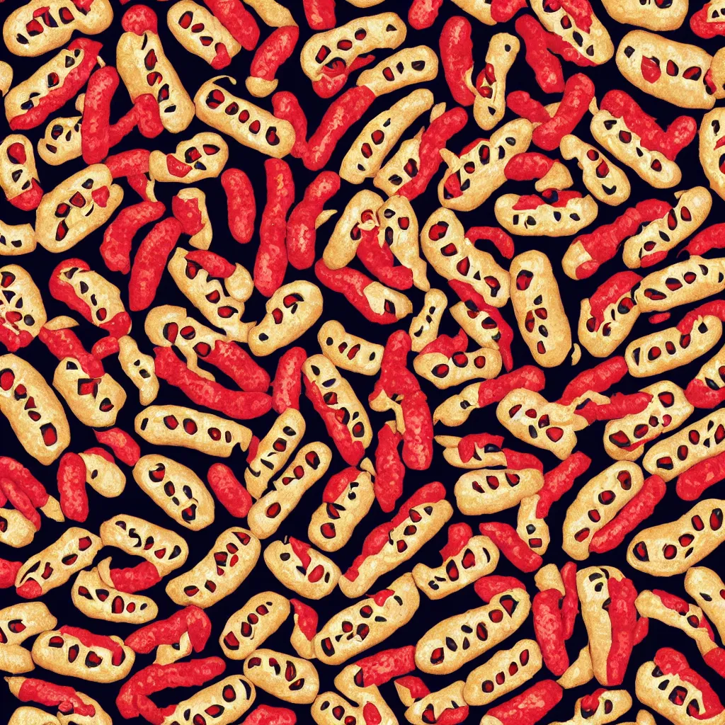 Prompt: hotdog made of human eyes photo with impact font top and bottom text