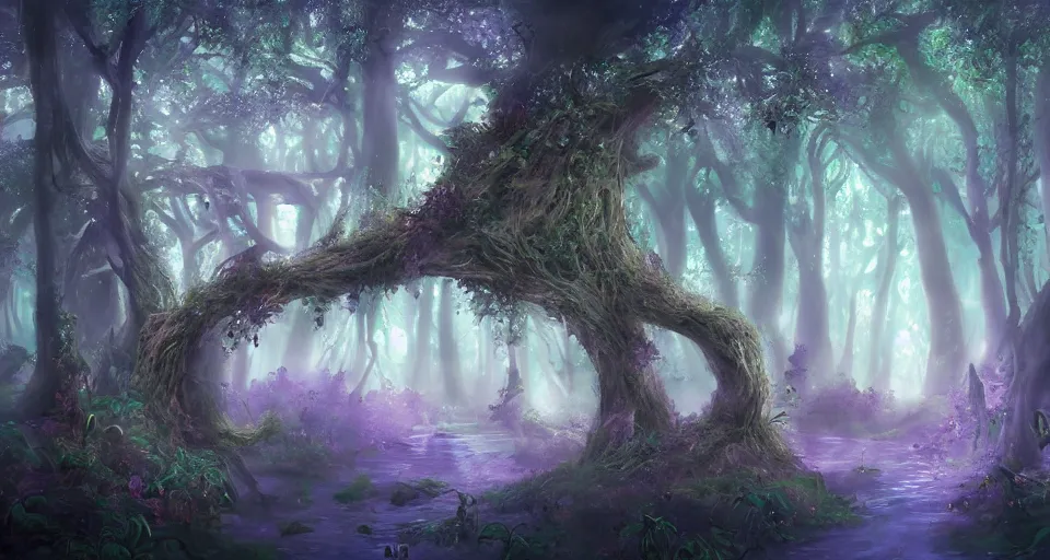 Image similar to Enchanted and magic forest, by Jesper Esjing