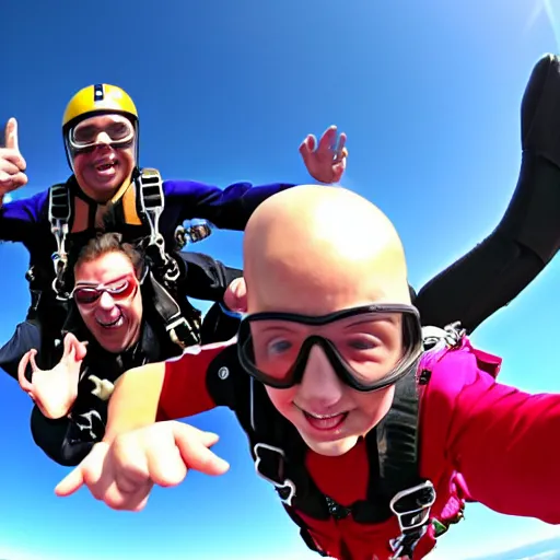 Prompt: skydiving with ice cream cone, 4 k, wide angle, getty images,