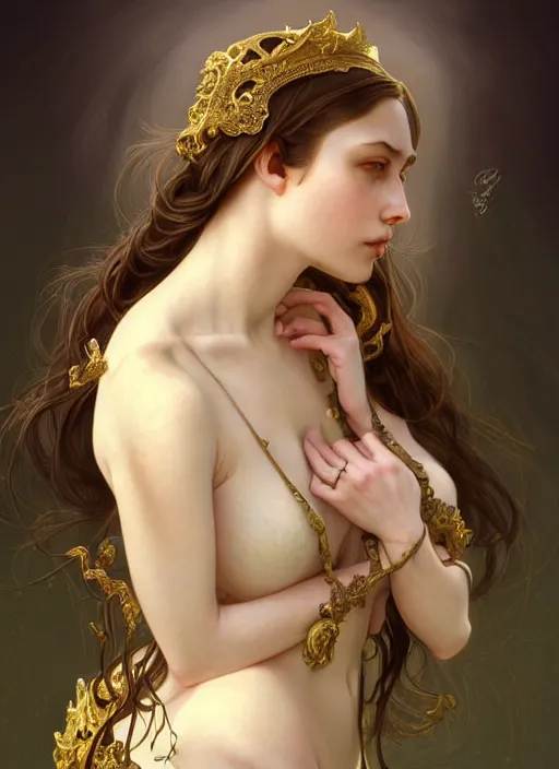 Image similar to sansan suicide realistic, surealism, aesthetic, shiny, fantasy, intricate, elegant, extremely higly detailed, digital painting, artstation, ornate, grotesque, baroque, concept art, photoshop, krita, smooth, sharp focus, full body focus, illustration, digital painting, art by artgerm and greg rutkowski and alphonse mucha