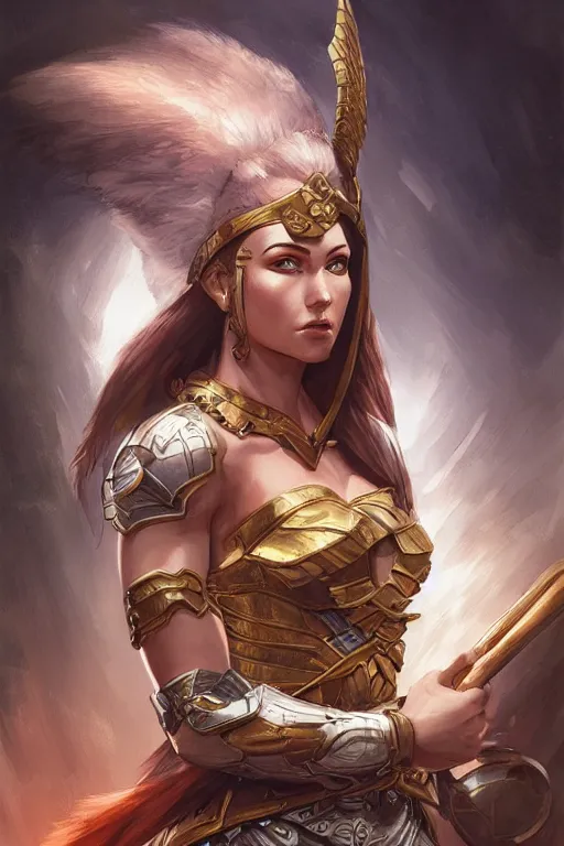 Image similar to amazon valkyrie athena, d & d, fantasy, portrait, highly detailed, headshot, digital painting, trending on artstation, concept art, sharp focus, illustration, art by artgerm and greg rutkowski and magali villeneuve