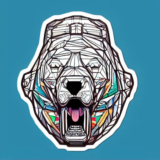 Image similar to Cyborg polar bear, sticker, highly detailed, colorful, illustration, drama, smooth and clean vector curves, no jagged lines, vector art, smooth