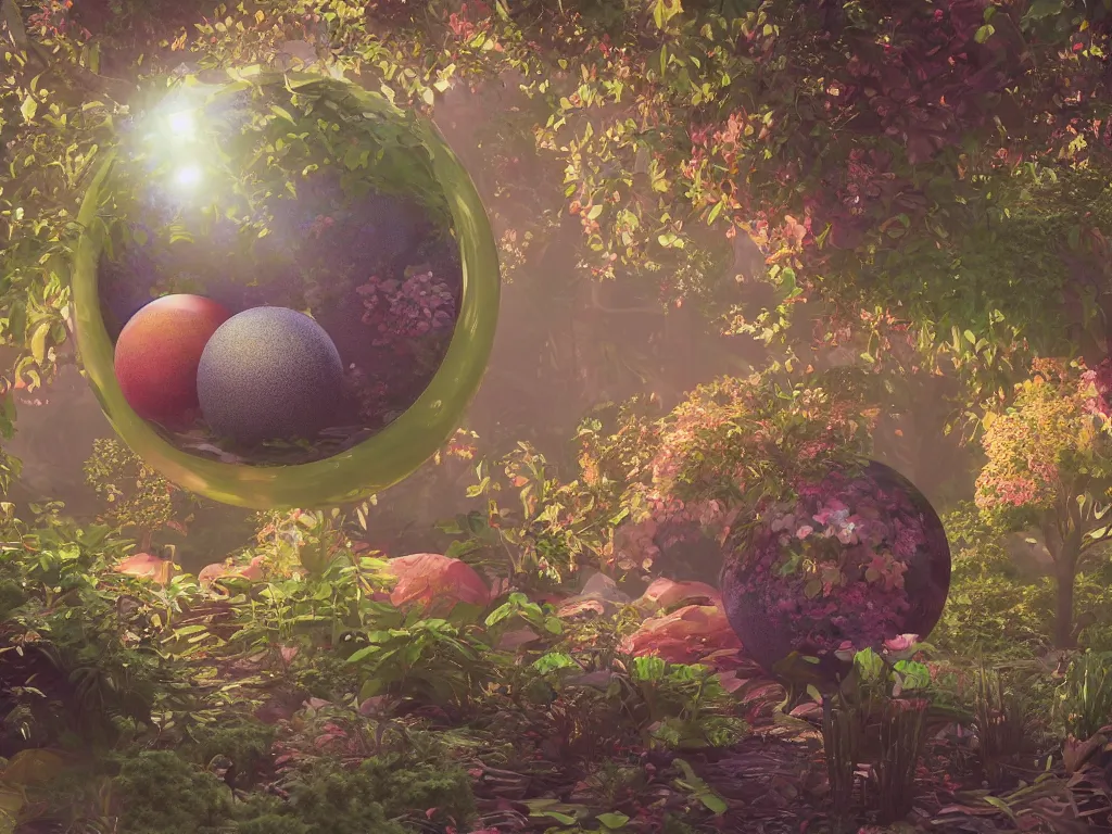 Image similar to 3 d render, sunlight study, the universe is a spheroid region 7 0 5 meters in diameter, art nouveau, by rachel ruysch and ( ( ( ( ( lisa frank ) ) ) ) ), 8 k, sharp focus, octane render