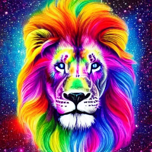 Image similar to rainbow cosmic lion