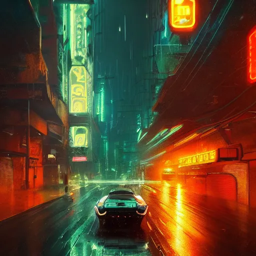 Prompt: many mechanical jellyfishes floating in the street at night after the rain, a mountain in the distance, surreal, cyberpunk, psychedelic, highly detailed, digital art, blade runner 2 0 4 9, darek zabrocki, 8 k