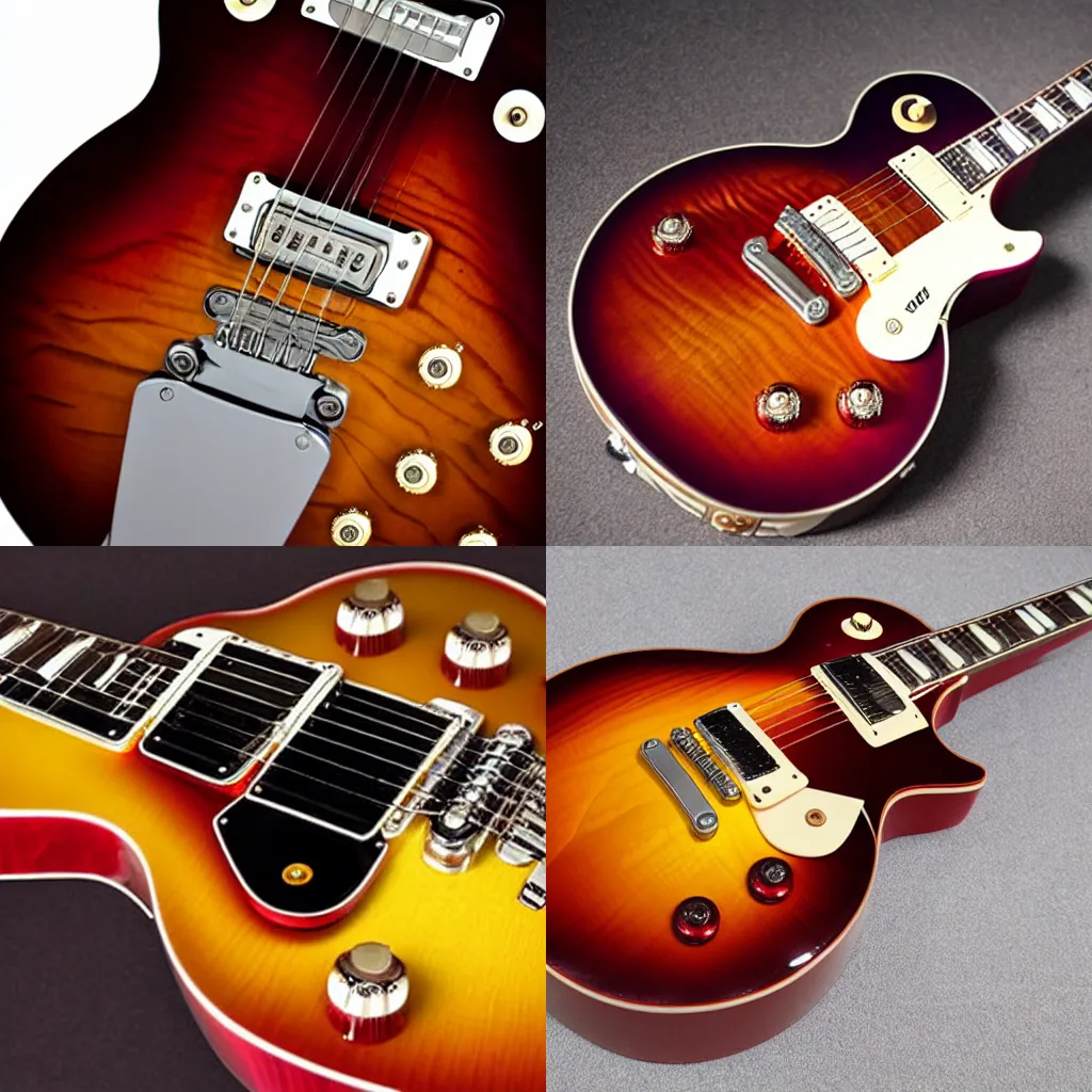 Prompt: mint gibson les paul custom cherry sunburst