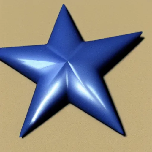 Image similar to dark blue ceramic star shape, 3 d render