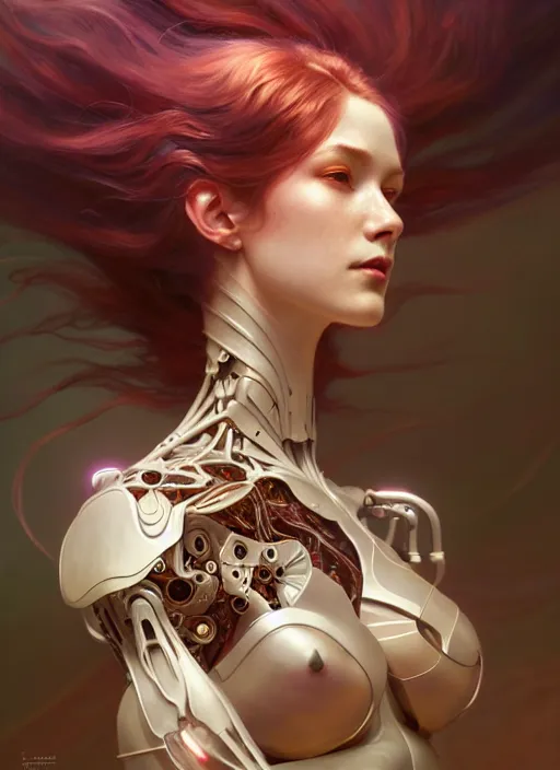 Image similar to organic cyborg, sakura, diffuse lighting, fantasy, intricate, elegant, highly detailed, lifelike, photorealistic, digital painting, artstation, illustration, concept art, smooth, sharp focus, art by John Collier and Albert Aublet and Krenz Cushart and Artem Demura and Alphonse Mucha