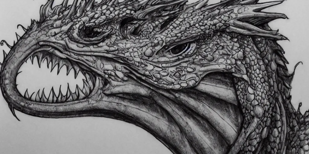 Image similar to realistic portrait of a beautiful dragon, 1450, ink, ultra realistic, 8k