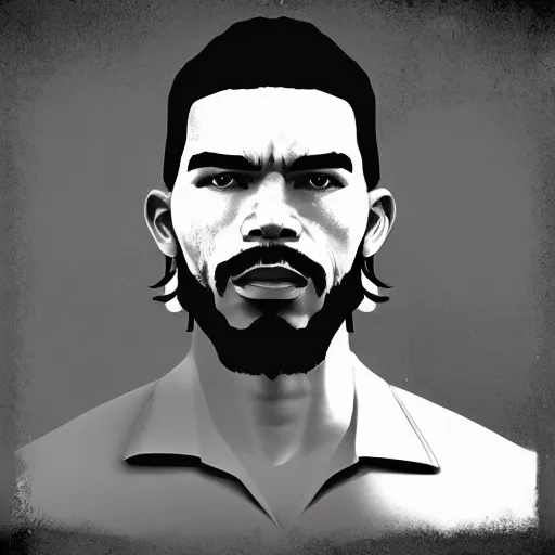 Image similar to Portrait of Jayson Tatum as Che Guevara, Black and White, digital art, trending on artstation, octane render, inspiring, dignifying