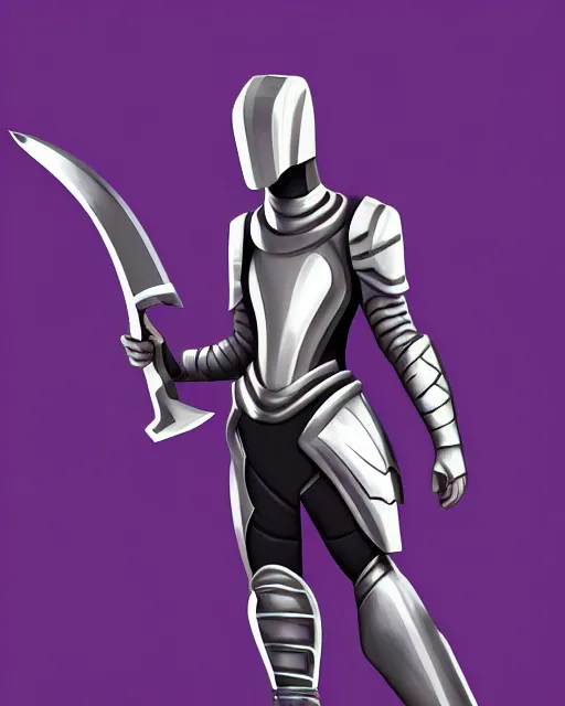 Image similar to digital illustration of a sleek futurstic warrior, curved smooth armor, holding a curved futuristic weapon | | epic - fine - clean, polished, trending on artstation, brush strokes