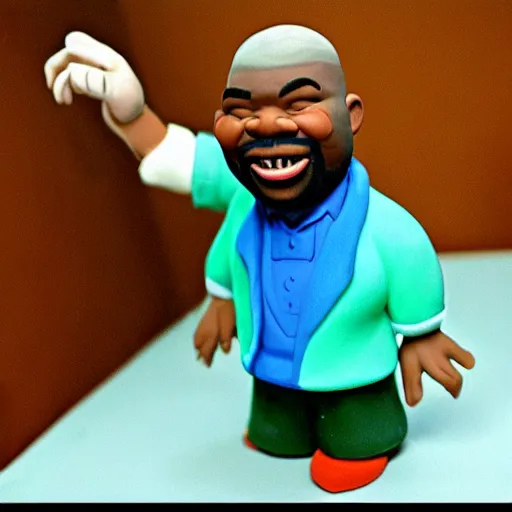 Image similar to biz markie made of clay, claymation