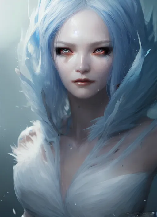 Prompt: character concept art of a ice sorceress, key visual, realistic shaded perfect face, fine details, dystopian environment and background, by stanley artgerm lau, wlop, rossdraws, james jean, andrei riabovitchev, marc simonetti, and sakimichan, trending on artstation