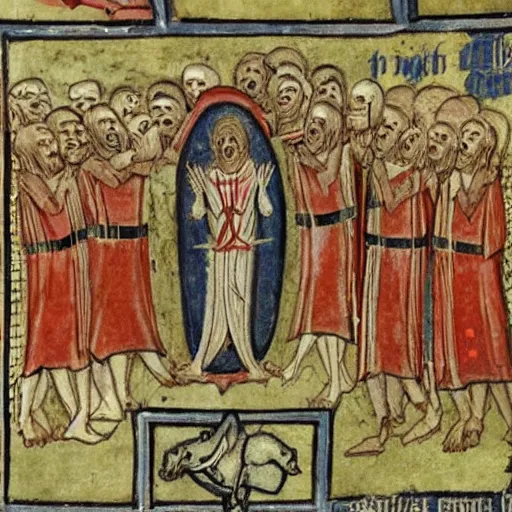 Image similar to a description of hell, painted by winchester psalter.