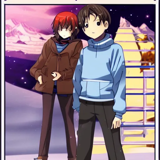 Prompt: haruhi standing in the artic