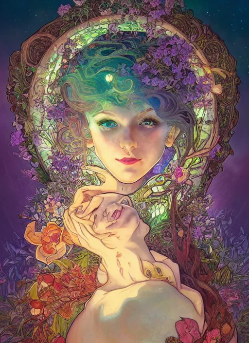 Image similar to Nature Goddess, ambient lighting, 4k, josephine wall, alphonse mucha, lois van baarle, ilya kuvshinov, rossdraws