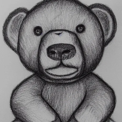 Image similar to ballpoint pen drawing of a teddy bear