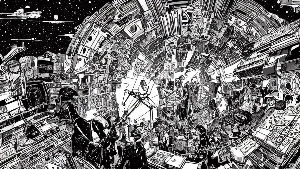 Image similar to very detailed, prophet graphic novel, ilya kuvshinov, mcbess, rutkowski, simon roy, illustration of a large vault door, wide shot, colorful, deep shadows, astrophotography