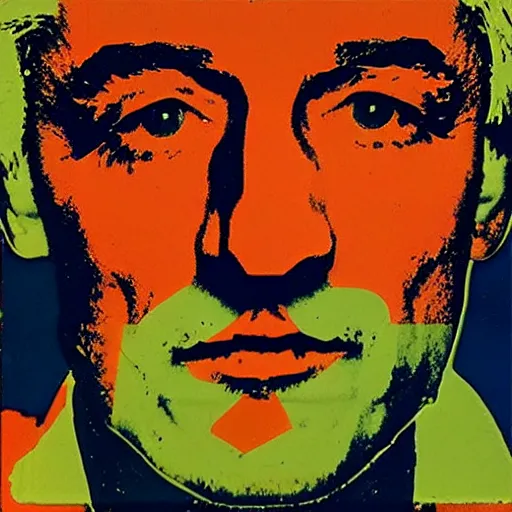 Image similar to vladimir zelenskiy. face like in his photographs. intricate sticker design by andy warhol