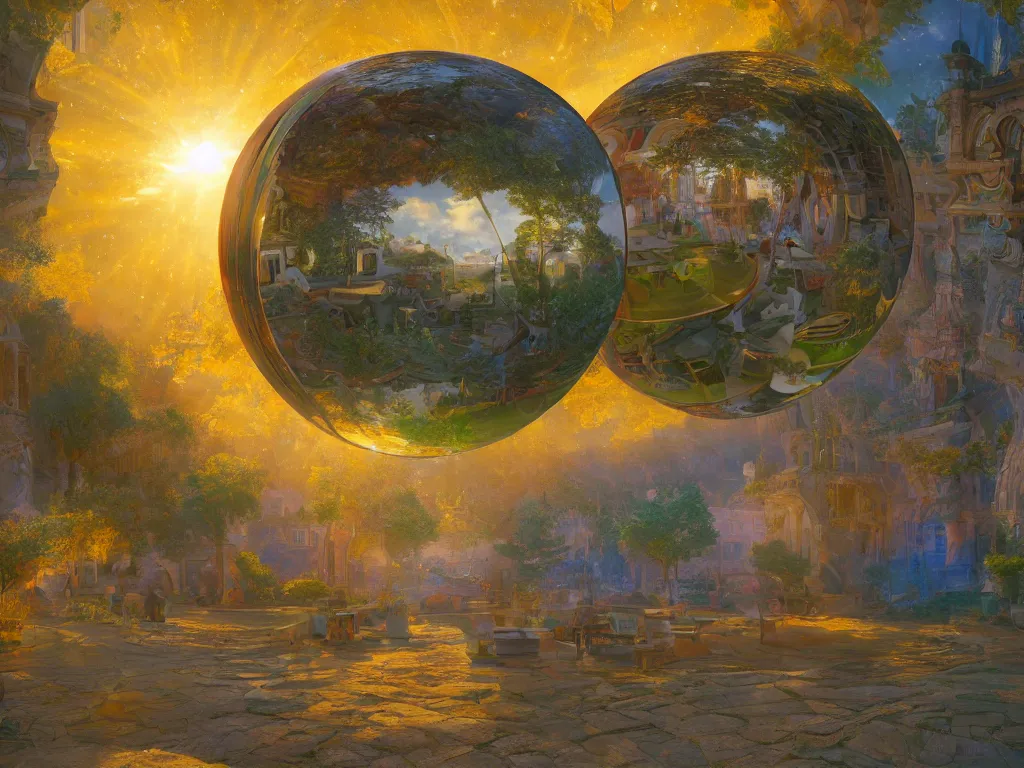 Image similar to 3 d render, sunlight study, the universe is a spheroid region 7 0 5 meters in diameter, art nouveau, by jan davidz de heem and ( ( ( ( ( lisa frank ) ) ) ) ), 8 k, sharp focus, octane render