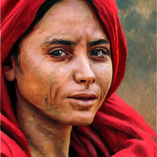 Image similar to a beautiful portrait painting of life in north africa, masterpiece by famous artist nasreddine dinet, artstation