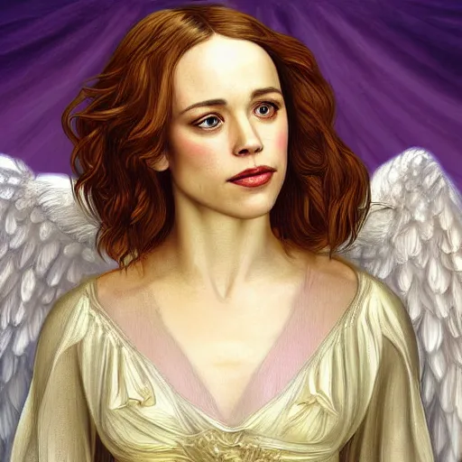 Image similar to rachel mcadams as an angel, detailed digital painting, pre - raphaelite, intricate