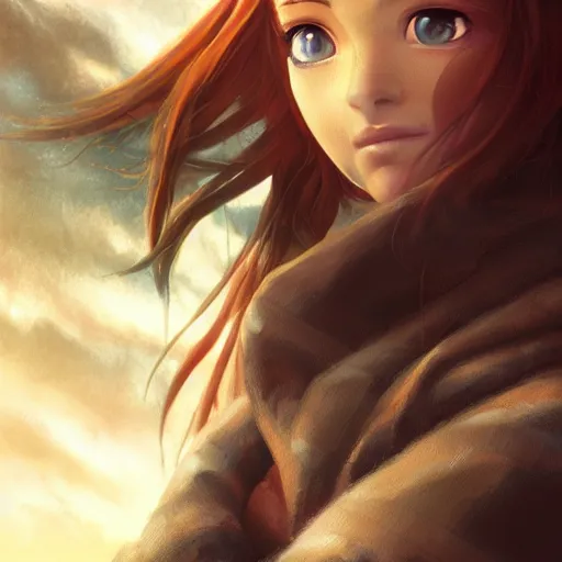 Image similar to detailed still of holo from spice and wolf in fallout, detailed realistic face, digital art, by charlie bowater, by magali villeneuve, gorgeous lighting, unreal engine, movie composition