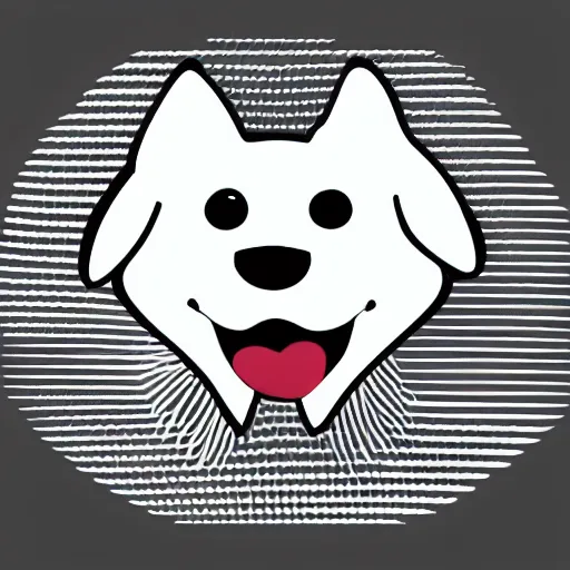 Image similar to an happy dog. Vector logo.