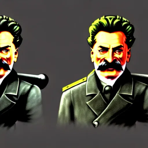 Image similar to fantasy concept art of stalin as a boss in dark souls, colored, trending on artstation