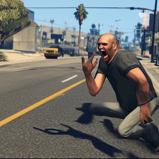 Image similar to screaming man in gta v