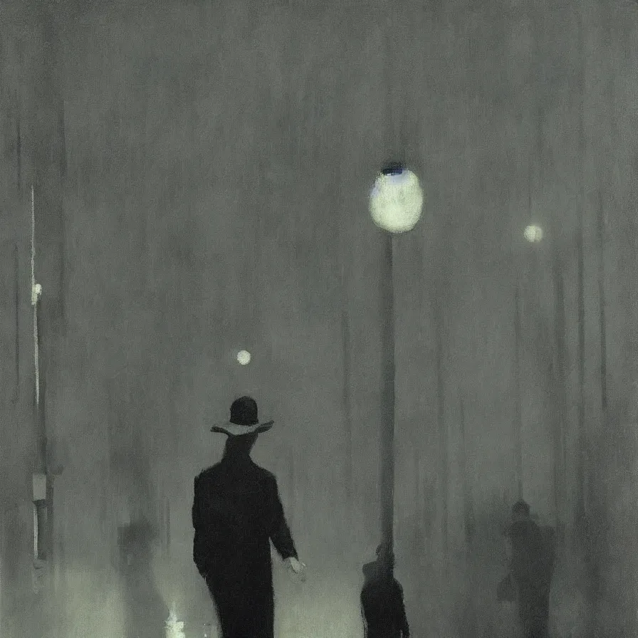 Image similar to artwork about time dragging on for too long, by leon spilliaert. atmospheric ambiance. depth and perspective. foggy.