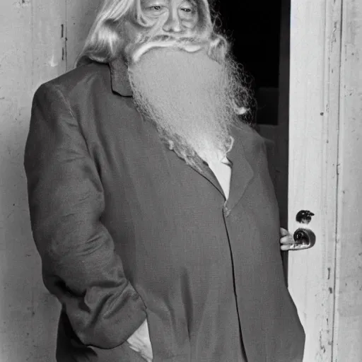 Prompt: robert wyatt dressed as santa claus