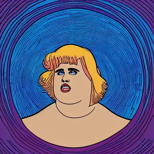 Prompt: “ rebel wilson retro minimalist portrait by jean giraud, moebius starwatcher comic, 8 k ”