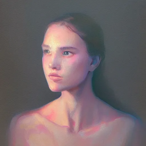 Prompt: a beautiful color portrait of a girl, Greg rutkowski and JAmes Turrell