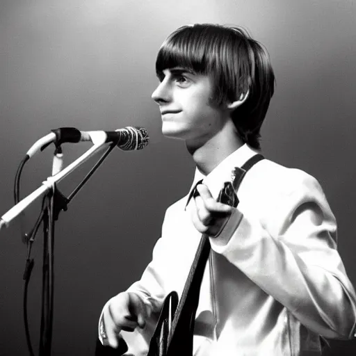 Prompt: a young paul weller on stage