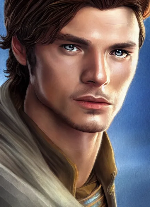 Image similar to jacen solo, jedi from star wars legends books, science fiction realistic and detailed portrait by salvador trakal, trending on artstation, great lighting