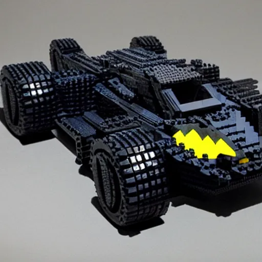 Prompt: a lego batmobile imagined by craig mullins