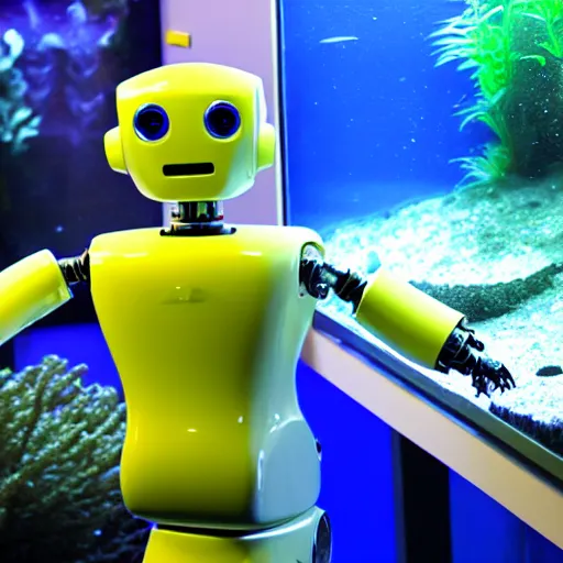 Image similar to robot, aquarium in torso