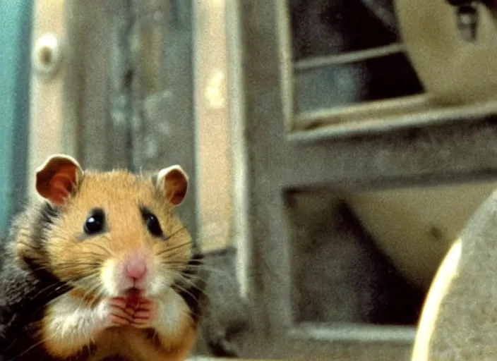 Image similar to a film still of a hamster called david in doctor who ( 1 9 8 6 )