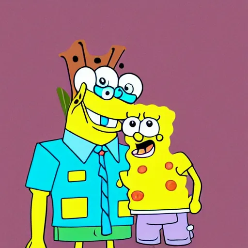 Image similar to spongebob licking a sad child, photorealistic