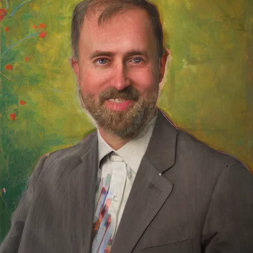 Prompt: painting of schmidhuber