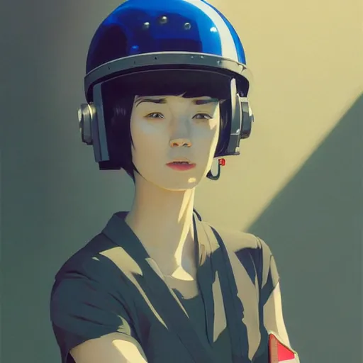 Prompt: Portrait of an engineer with helmet, very coherent, painted by painted by James Gilleard, airbrush, art by JamesJean and fine details. Anime. realistic shaded lighting poster by Ilya Kuvshinov katsuhiro otomo ghost-in-the-shell, magali villeneuve, artgerm, Jeremy Lipkin and Michael Garmash and Rob Rey