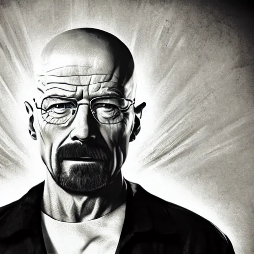 Image similar to walter white wearing a pizza suit, unreal, render, splash, award winning illustration