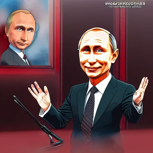 Image similar to caricature of anime vladimir putin