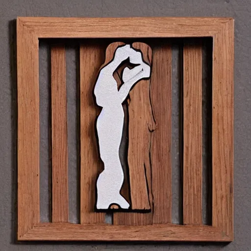 Image similar to a wood masterpiece symbolizing kissing