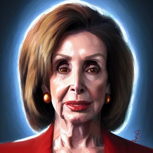 Image similar to a portrait of nancy pelosi as a gremlin, intricate, wild, highly detailed, digital painting, artstation, concept art, smooth, sharp focus, illustration, art by artgerm and greg rutkowski and alphonse much and hajime sorayama