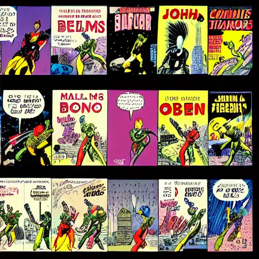 Prompt: comics book by John Higgins