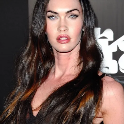 Image similar to close up of megan fox as a fox