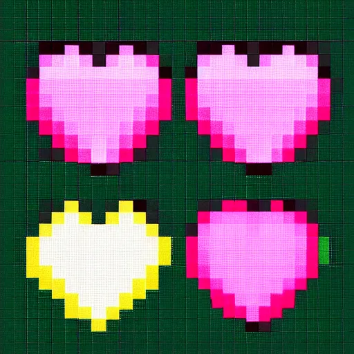Prompt: pink heart, pixel art.
