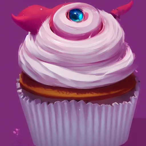 Image similar to cupcake, matte painting by ross tran, artstation